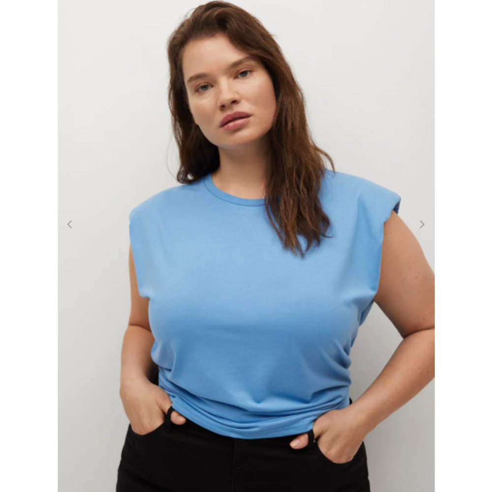 #16 Mango Padded shoulders t-shirt